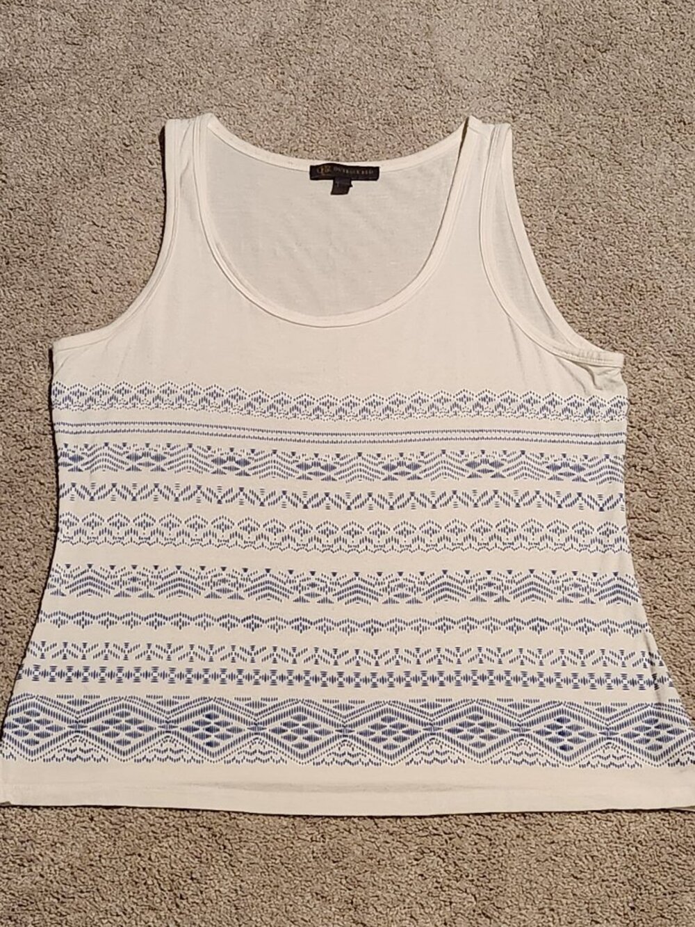 Outback Red white and blue geo print tank top